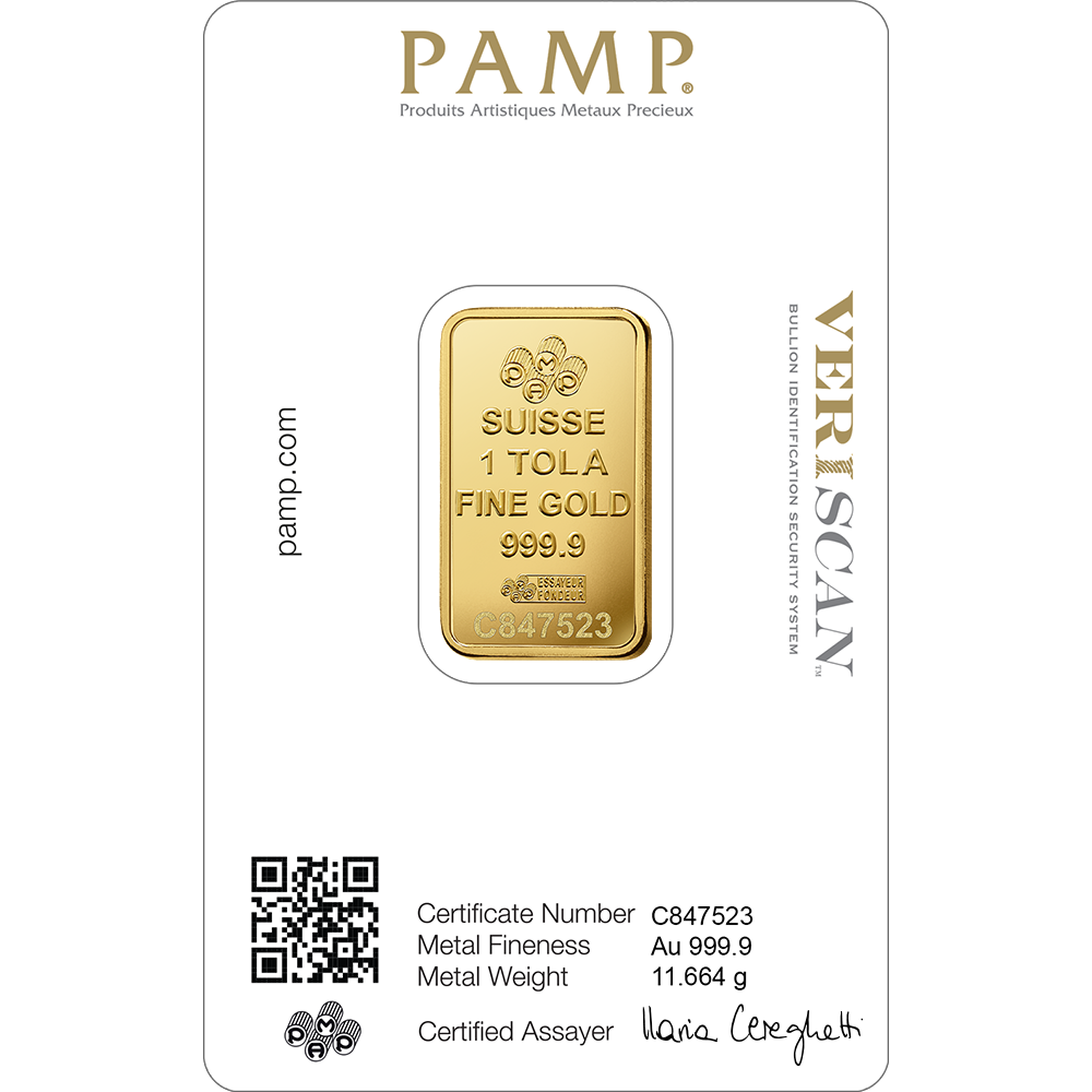 Lady Fortuna™ Gold Minted Bar - 1 Tola