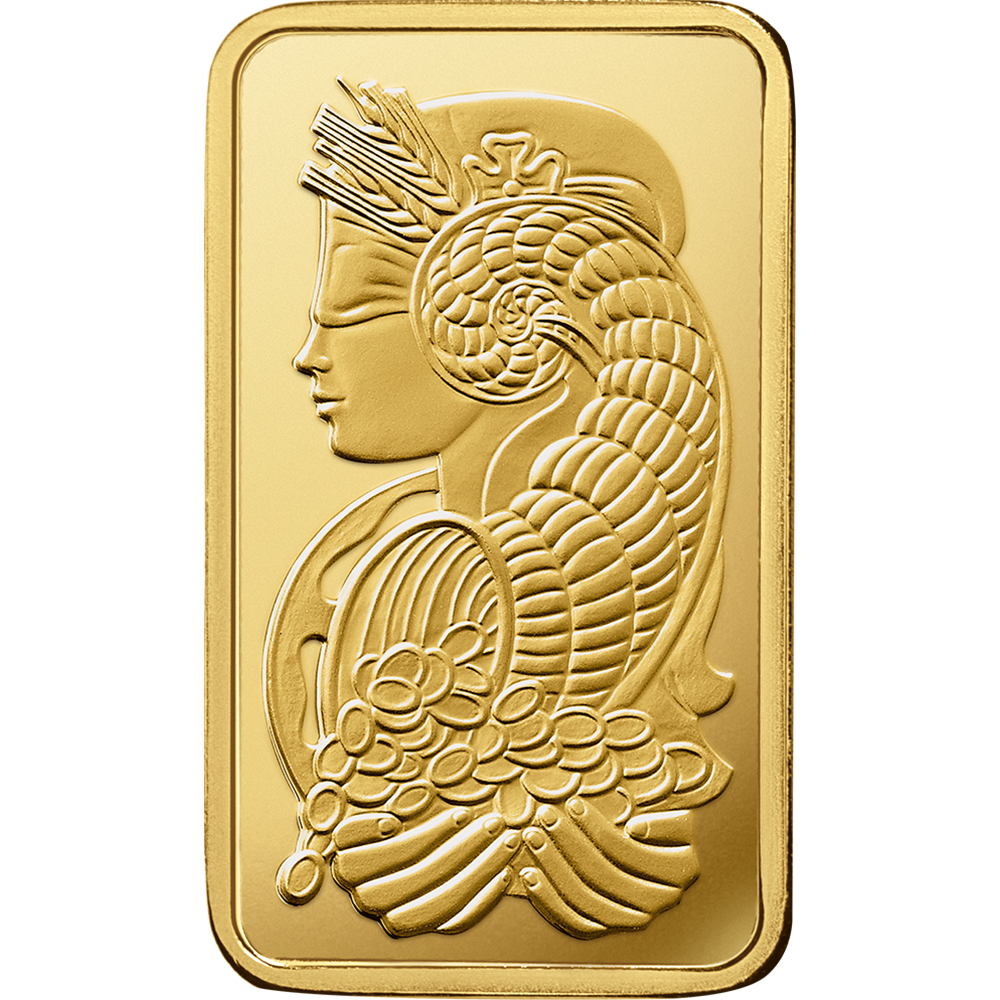 Lady Fortuna™ Gold Minted Bar - MULTIGRAM+25