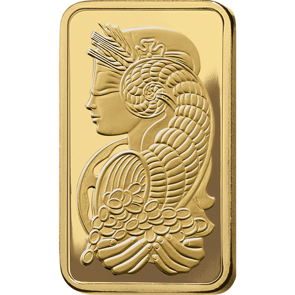 Lady Fortuna™ Gold Minted Bar - 1/2 oz