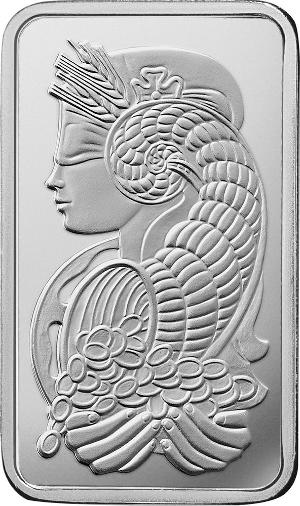 Lady Fortuna™ Platinum Minted Bar - MULTIGRAM+25
