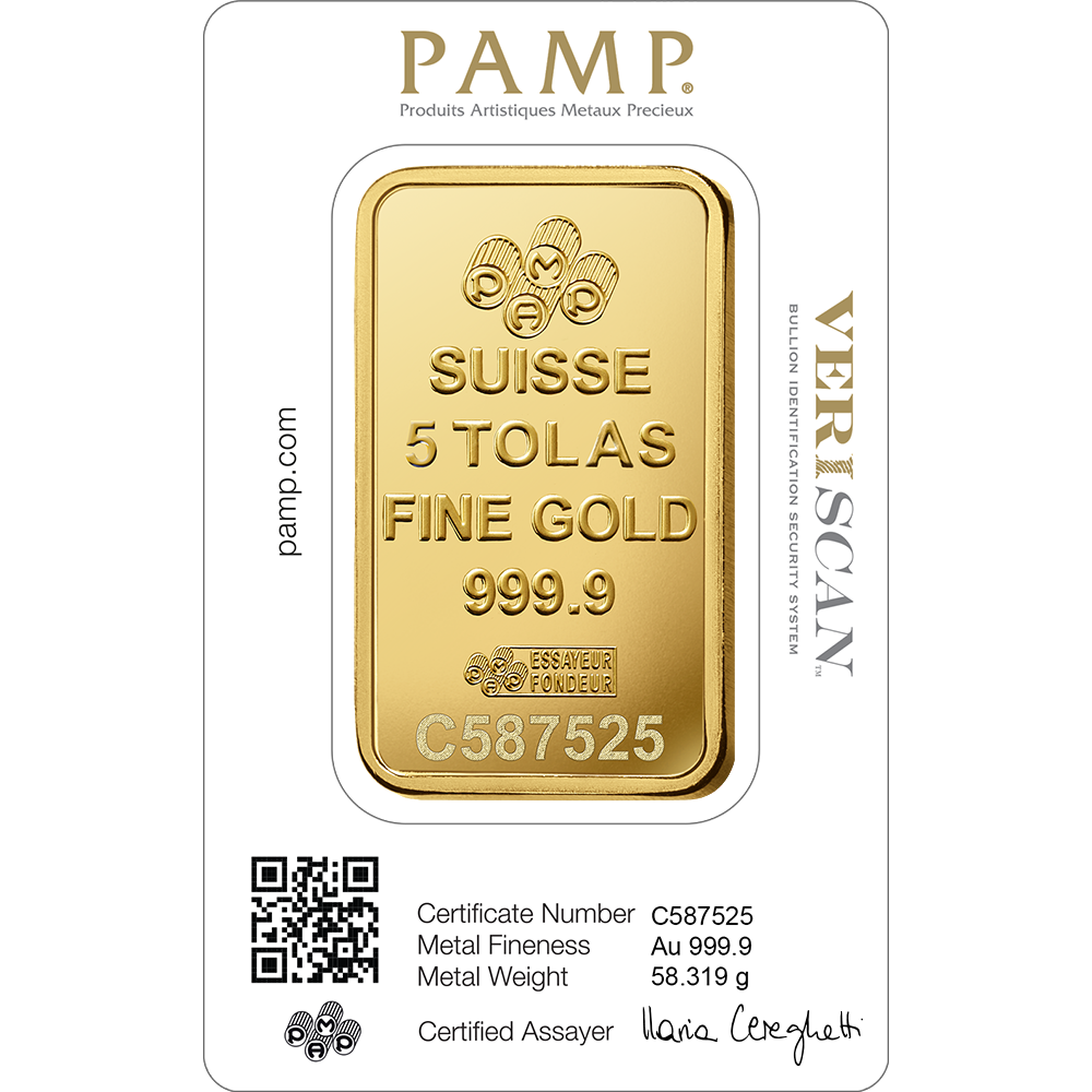 Lady Fortuna™ Gold Minted Bar - 5 Tolas