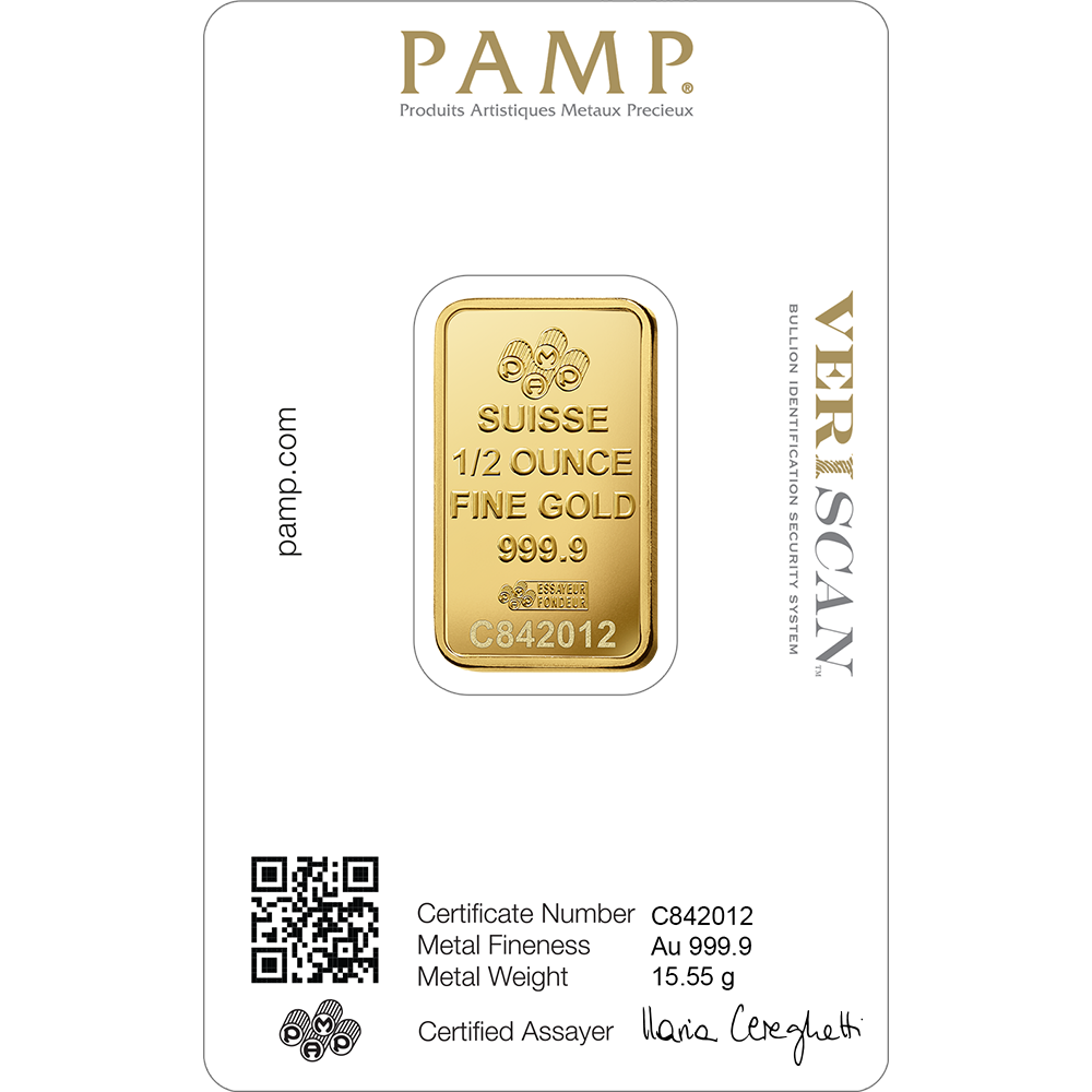 Lady Fortuna™ Gold Minted Bar - 1/2 oz