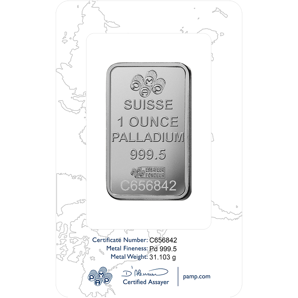 Lady Fortuna™ Palladium Minted Bar - 1oz
