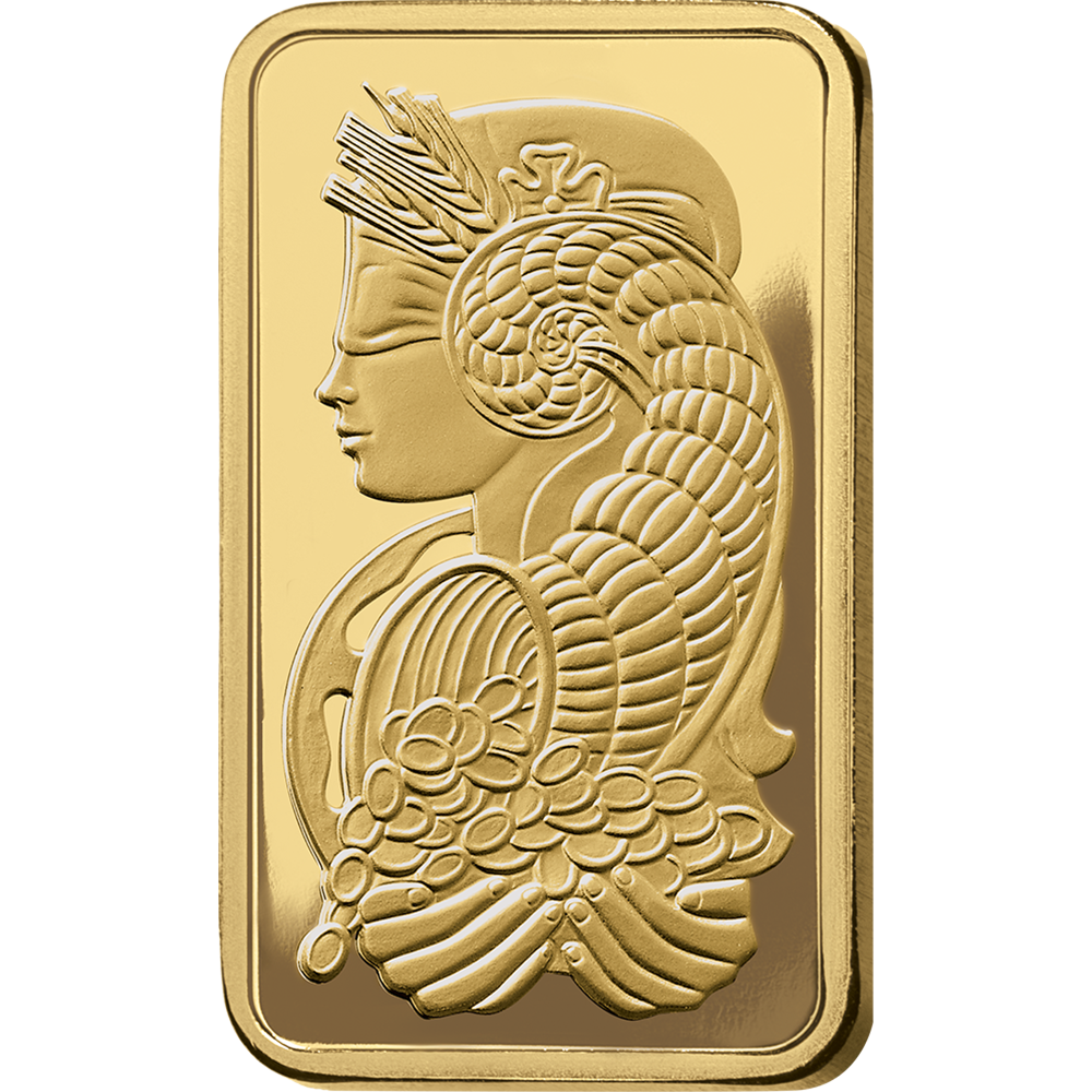 Lady Fortuna™ Gold Minted Bar - 1 oz