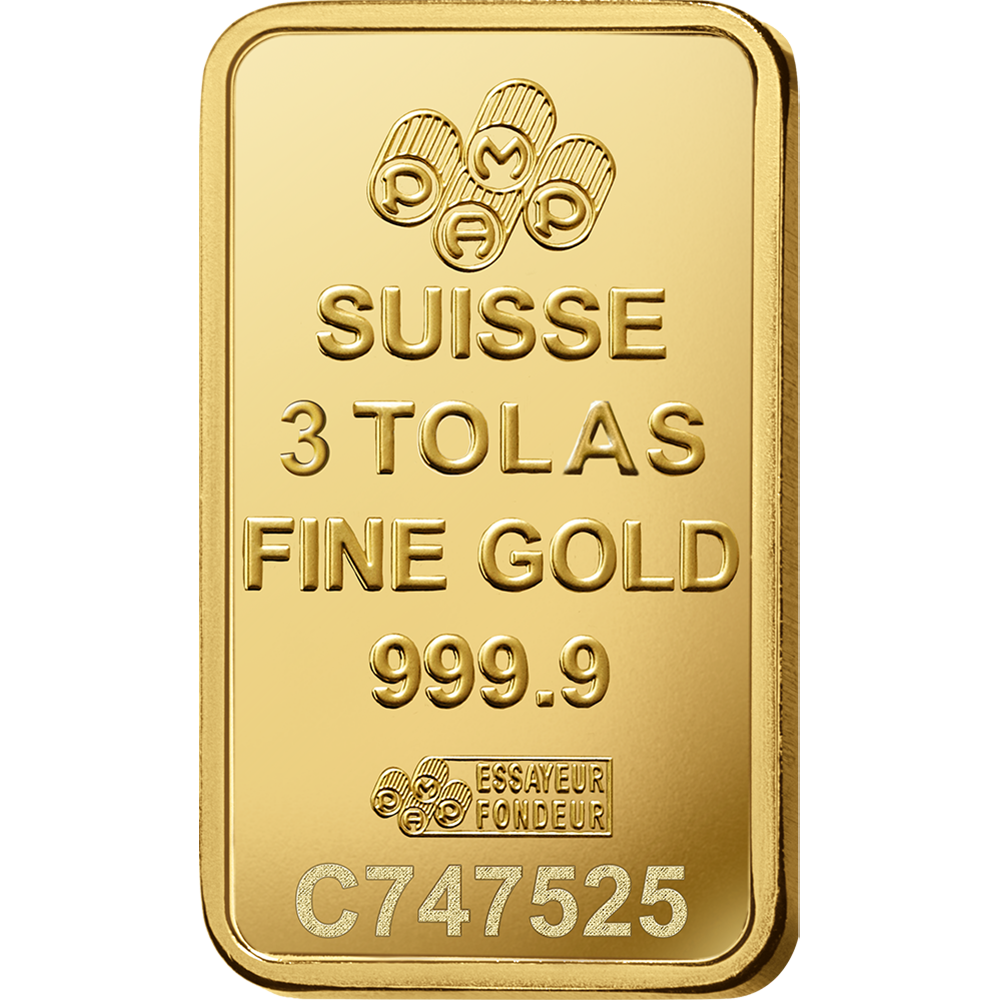 Lady Fortuna™ Gold Minted Bar - 3 Tolas