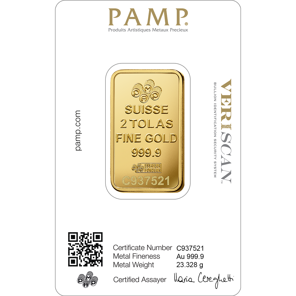 Lady Fortuna™ Gold Minted Bar - 2 Tolas